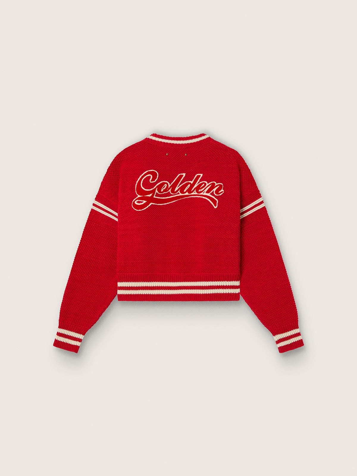 Jersey boxy de mujer de algod&oacute;n rojo con bordado