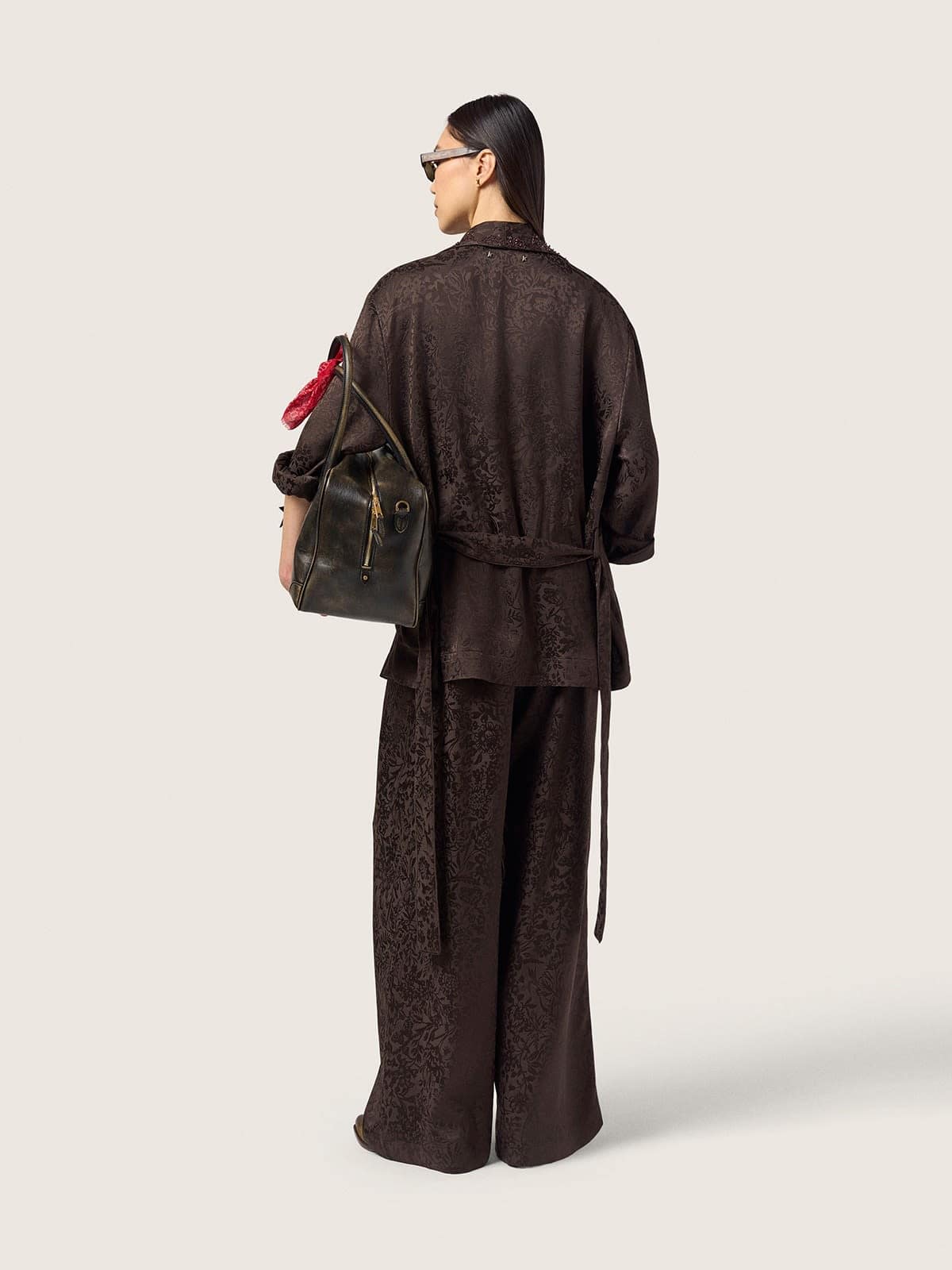 Golden Goose - Pantalon de jogging femme marron fonc&eacute; avec motif jacquard in 