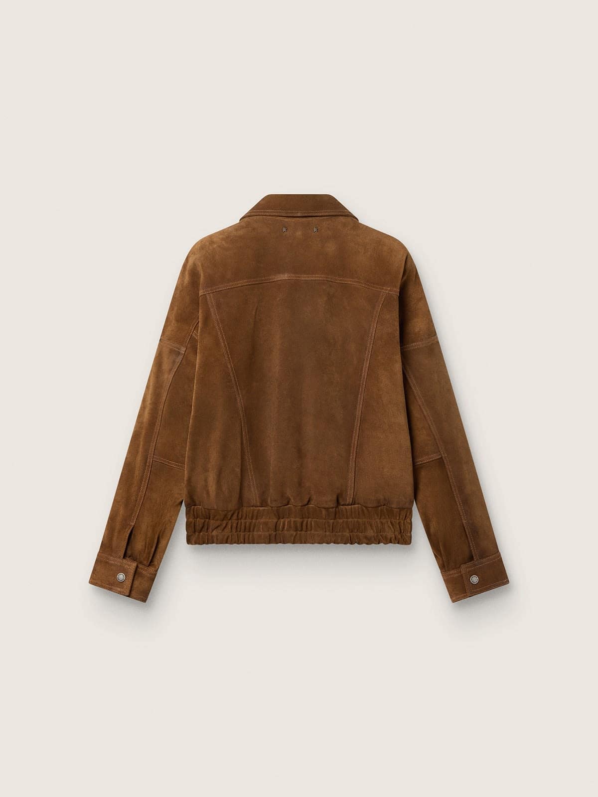 Golden Goose - Giacca bomber da donna in suede color tabacco in 