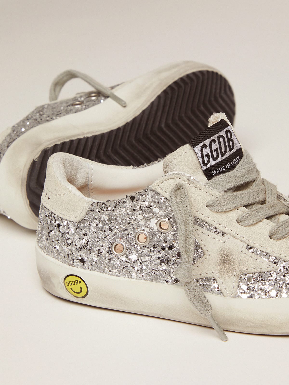 Golden Goose - Super-Star Young con purpurina plateada in 