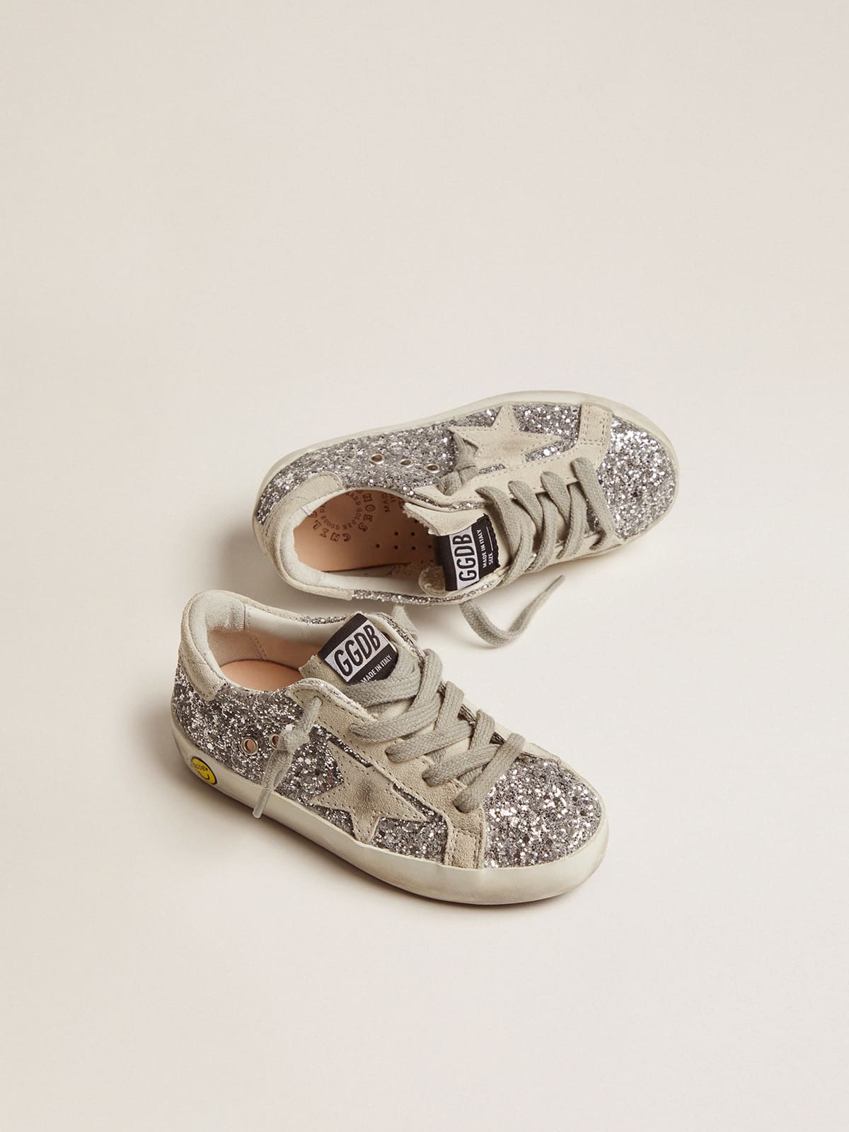 Golden Goose - Super-Star Young com glitter prateado in 