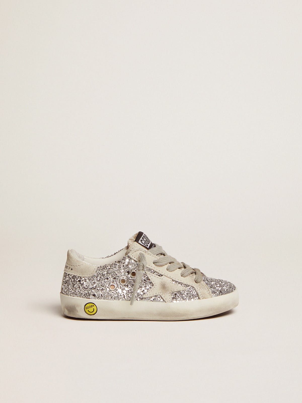 Golden Goose Super Star Young With Glitter Silver, Size: 32