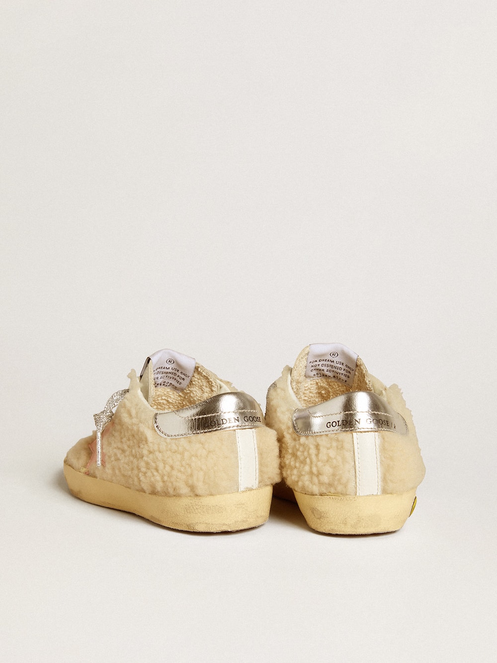 Golden Goose - Super-Star in shearling with leather star and silver heel tab in 