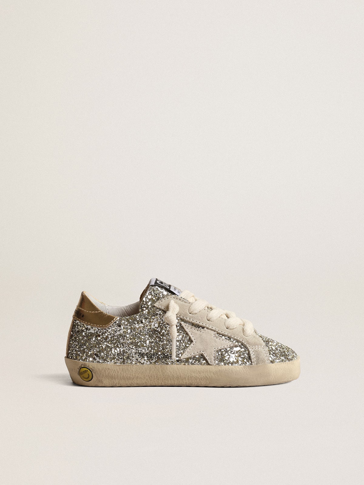 Golden Goose - Super-Star Young con purpurina, estrella de ante y refuerzo del talón dorado in 