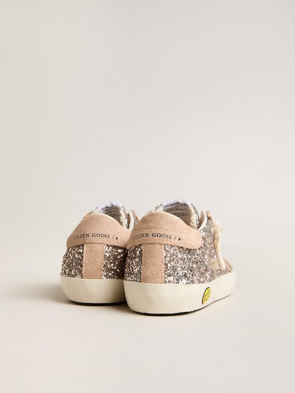Golden Goose - Young Super-Star in glitter with suede star and heel tab in 