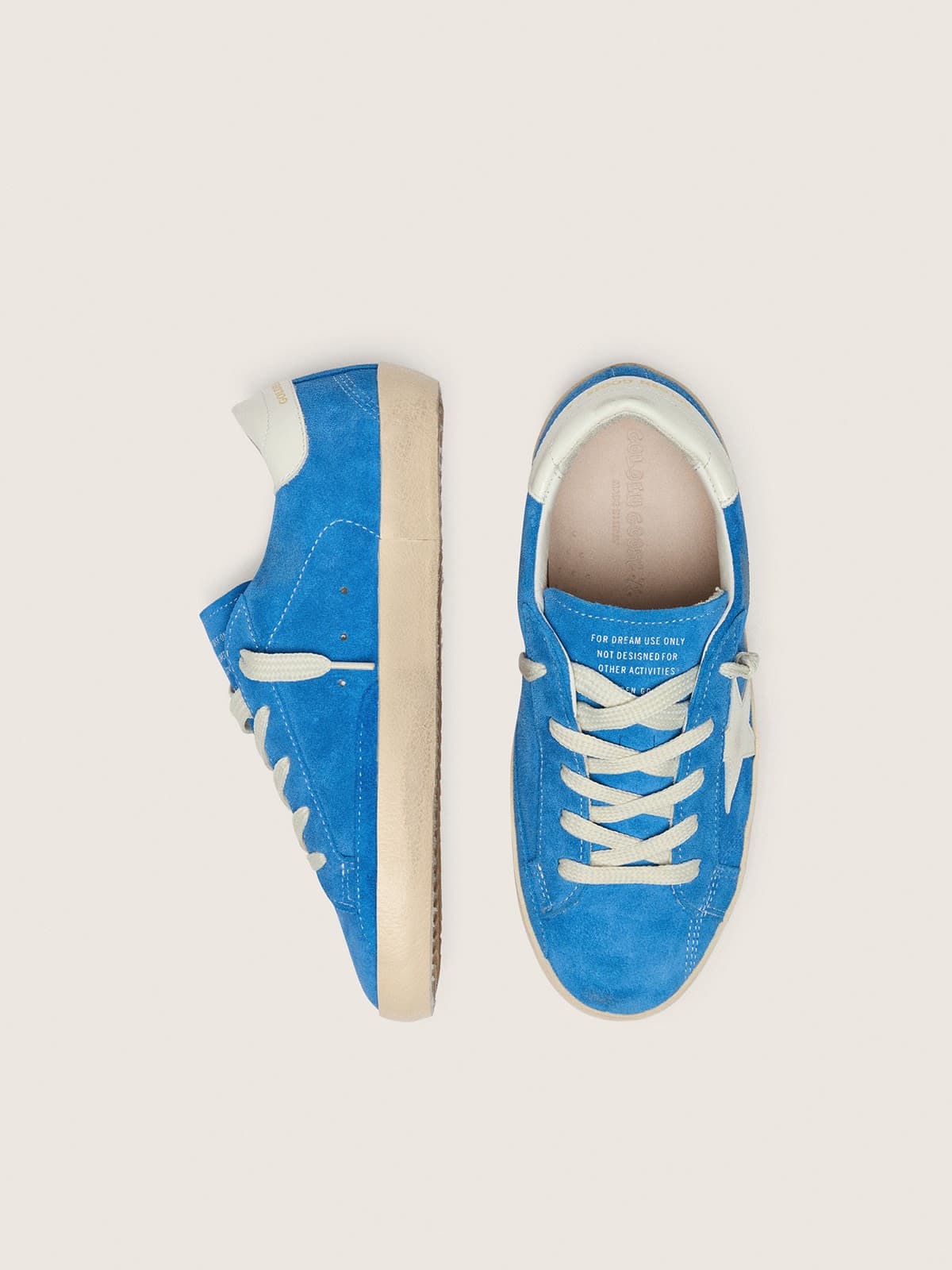 Golden Goose - Young Super-Star in bright blue suede with white leather star in 