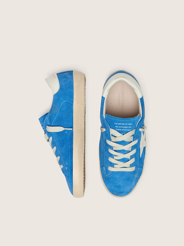 Young Super-Star in bright blue suede with white leather star