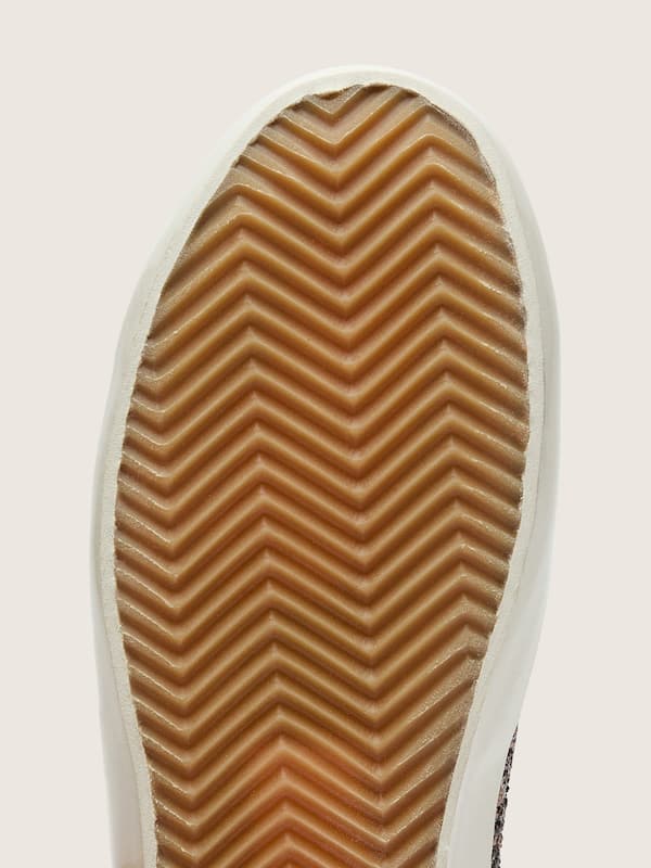 Golden Goose - Young Super-Star in brown glitter and suede with cream leather star in 