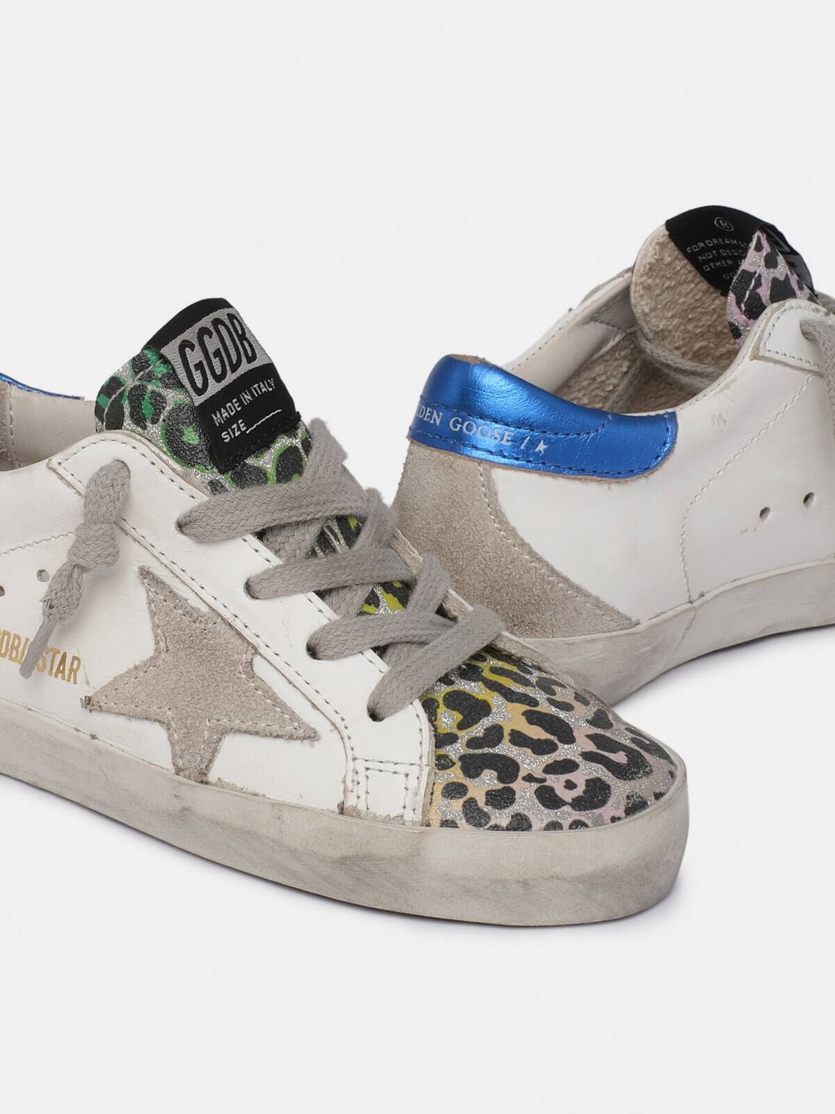 Super-Star sneakers with leopard-print suede insert