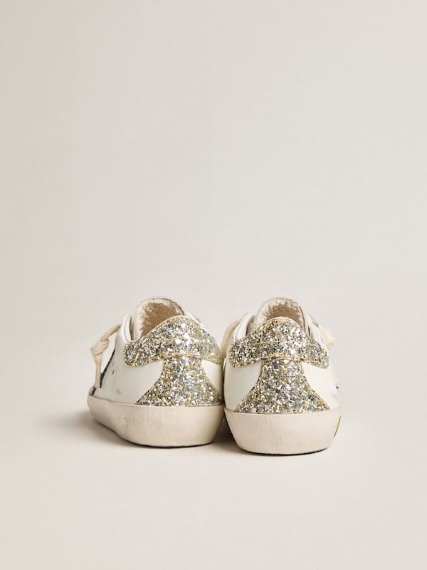 Golden Goose - Young Super-Star in leather with glitter star and heel tab in 