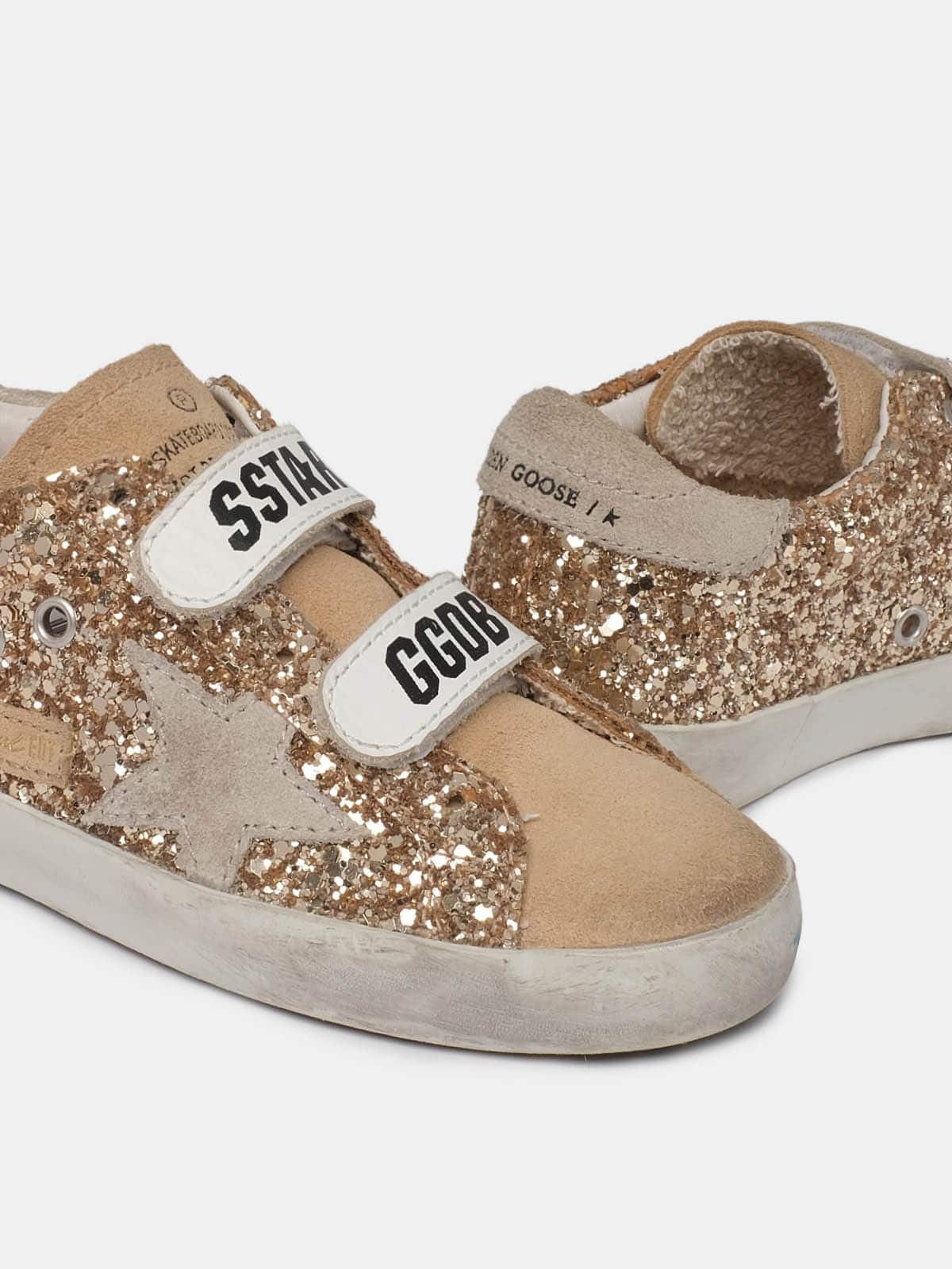 Golden Goose - Old School sneakers with gold glitter in 