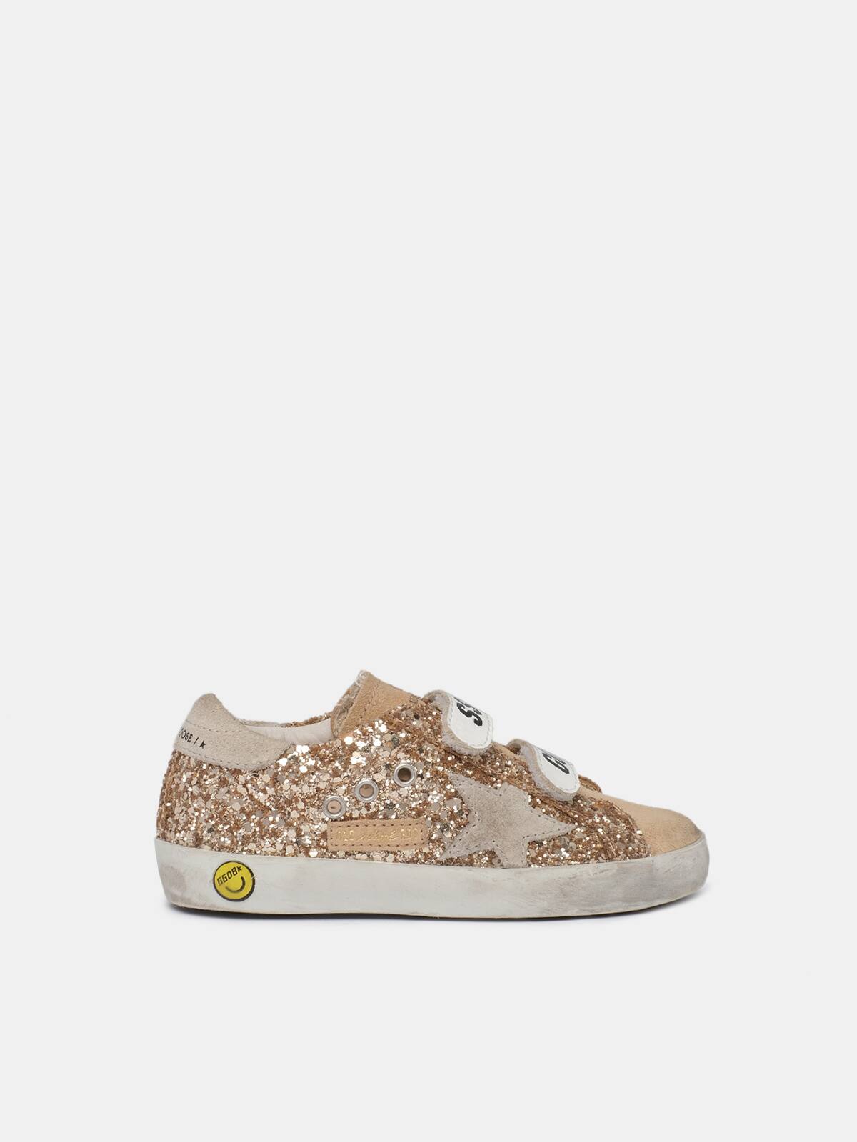 Old School sneakers with gold glitter | Golden Goose