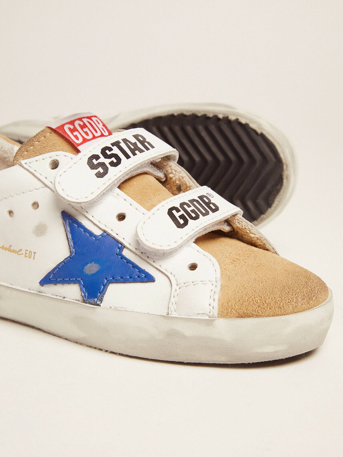 Golden Goose - Young Old School sneakers with Velcro fastening and blue star in 