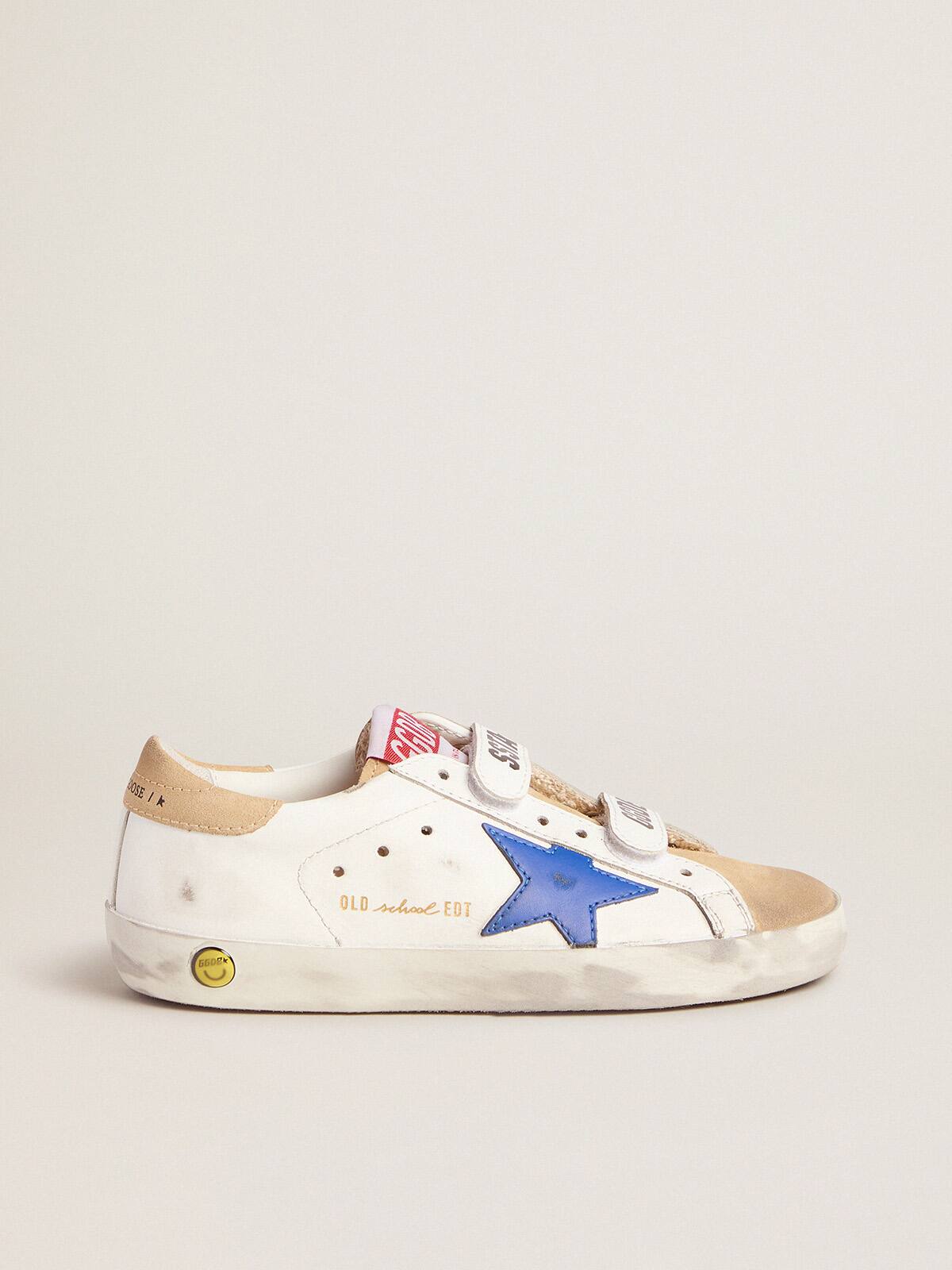 Golden Goose - Young Old School sneakers with Velcro fastening and blue star in 