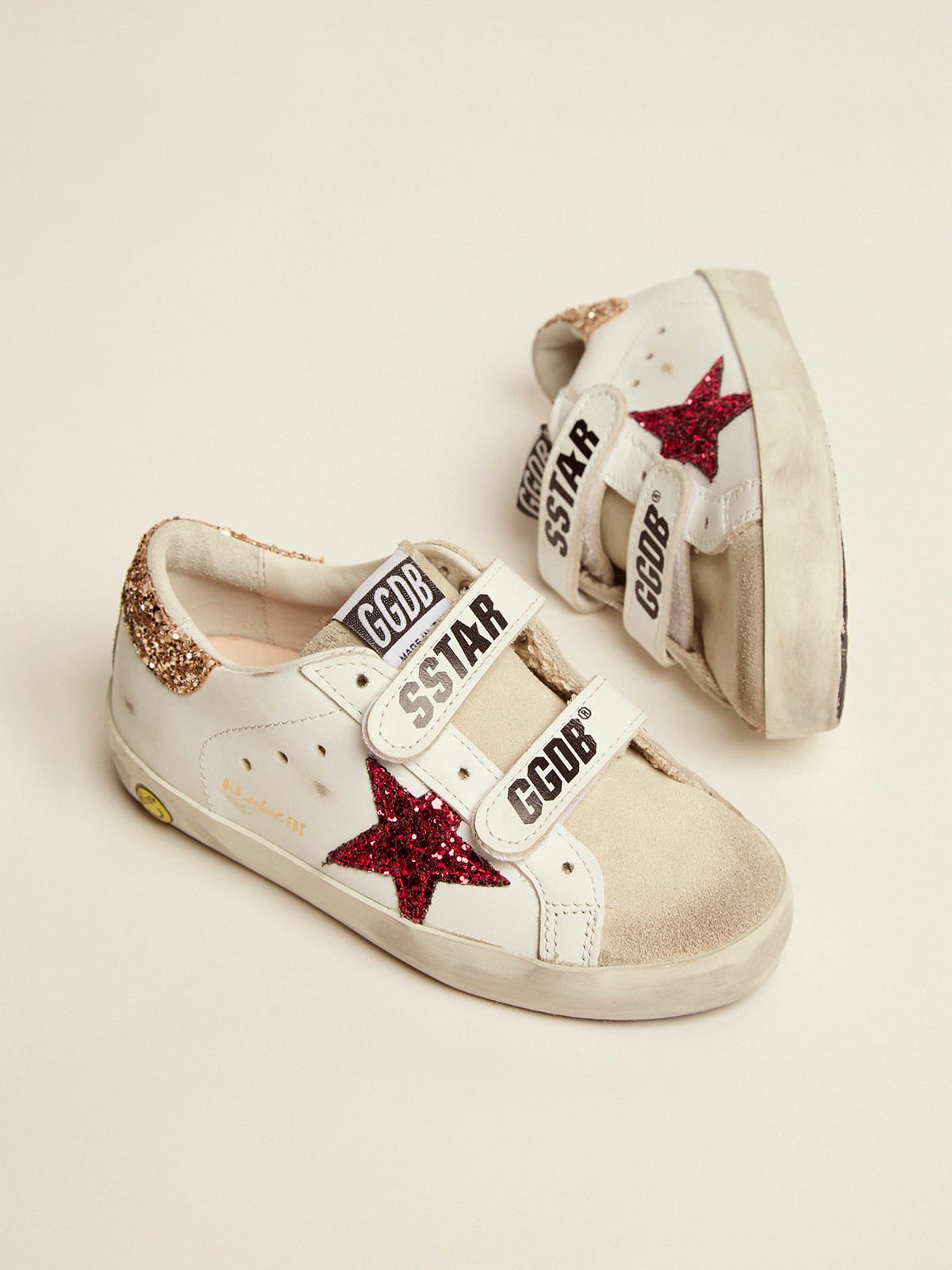 Golden Goose - Young Old School sneakers with colored glitter star and heel tab in 