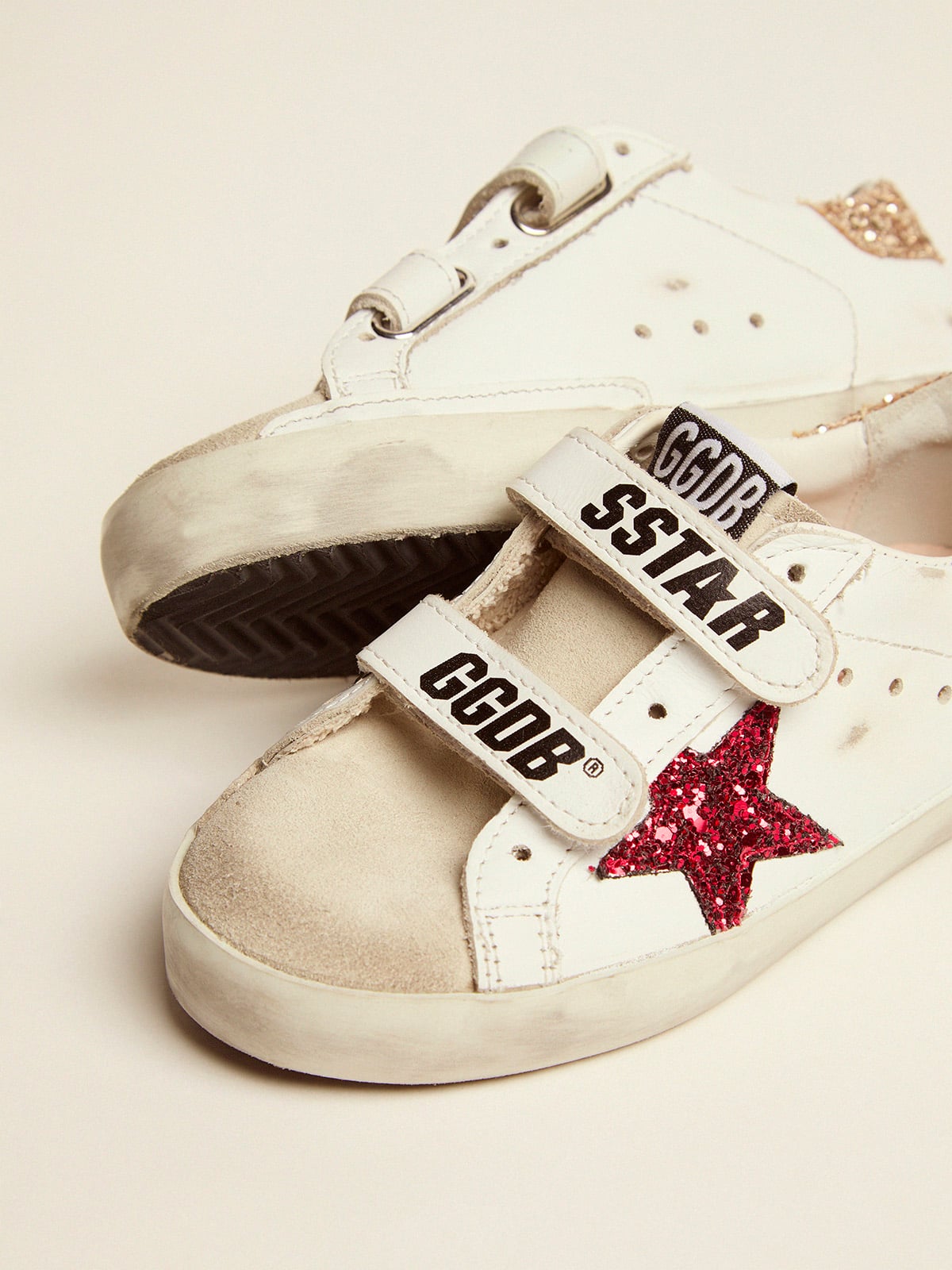 Golden Goose - Young Old School sneakers with colored glitter star and heel tab in 