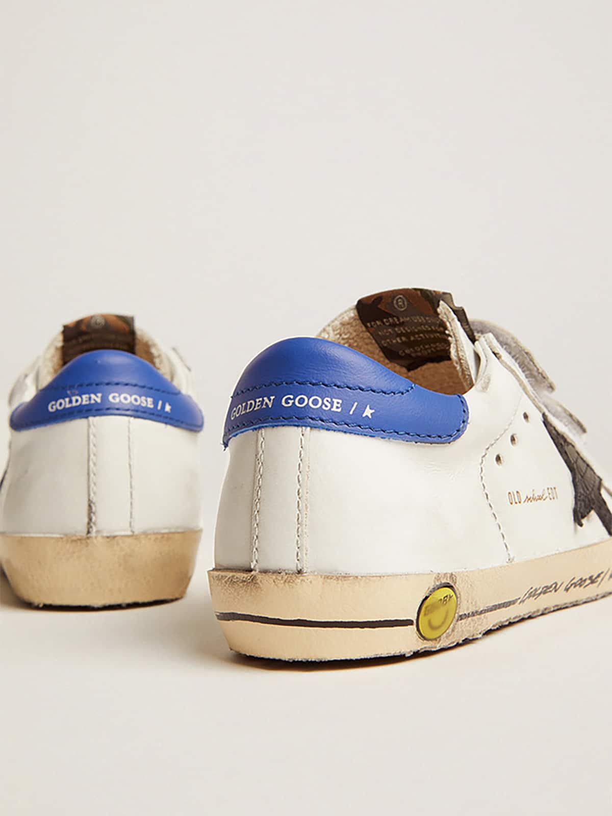 Golden Goose - Old School Young con estrella de piel estampado de serpiente negra y azul in 