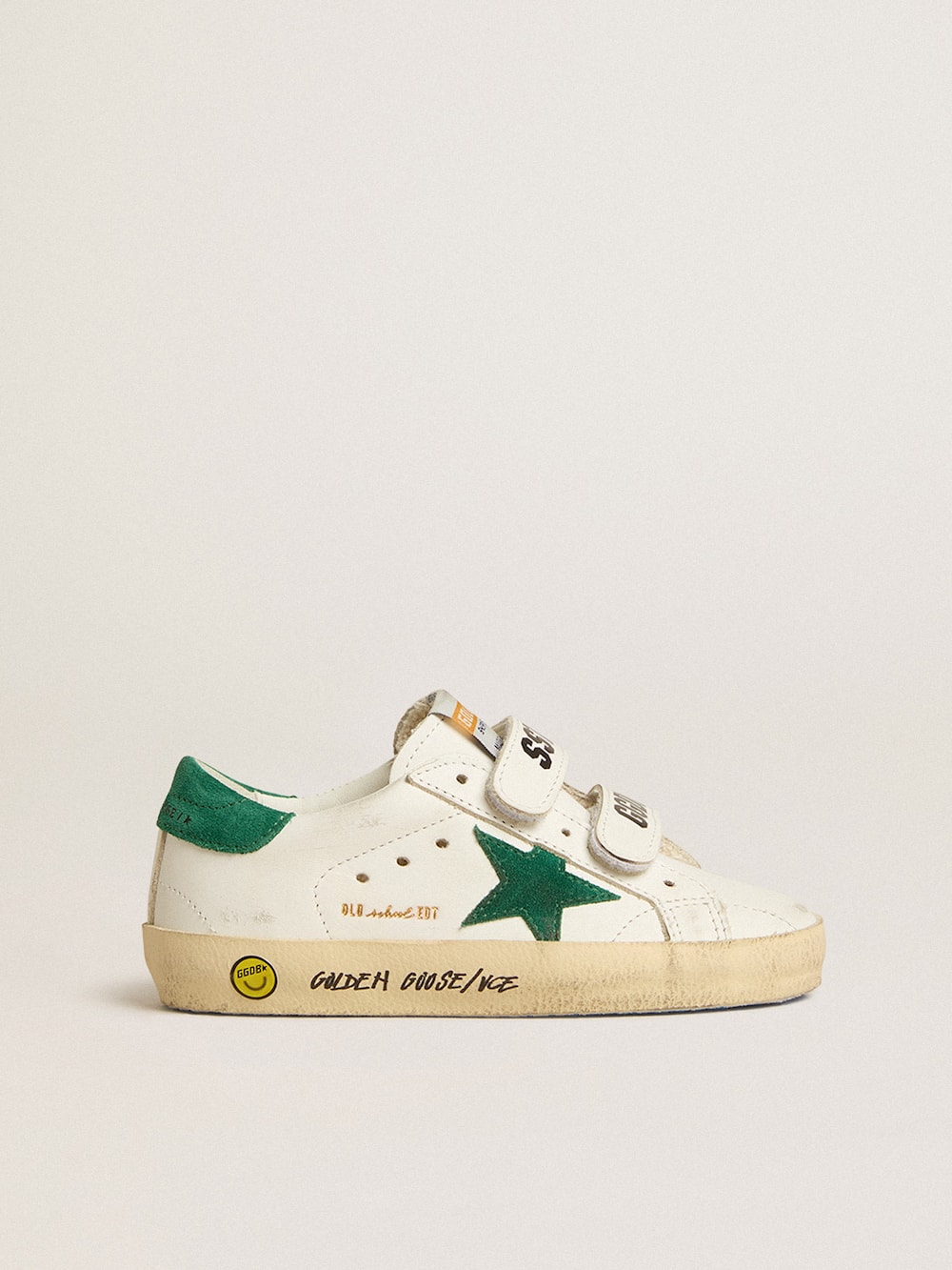 Golden Goose - Old School Young con stella e talloncino in suede verde in 