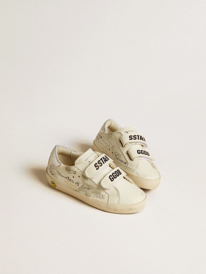 Golden Goose - Old School Young con estrella de ante y refuerzo del tal&oacute;n de piel laminada in 