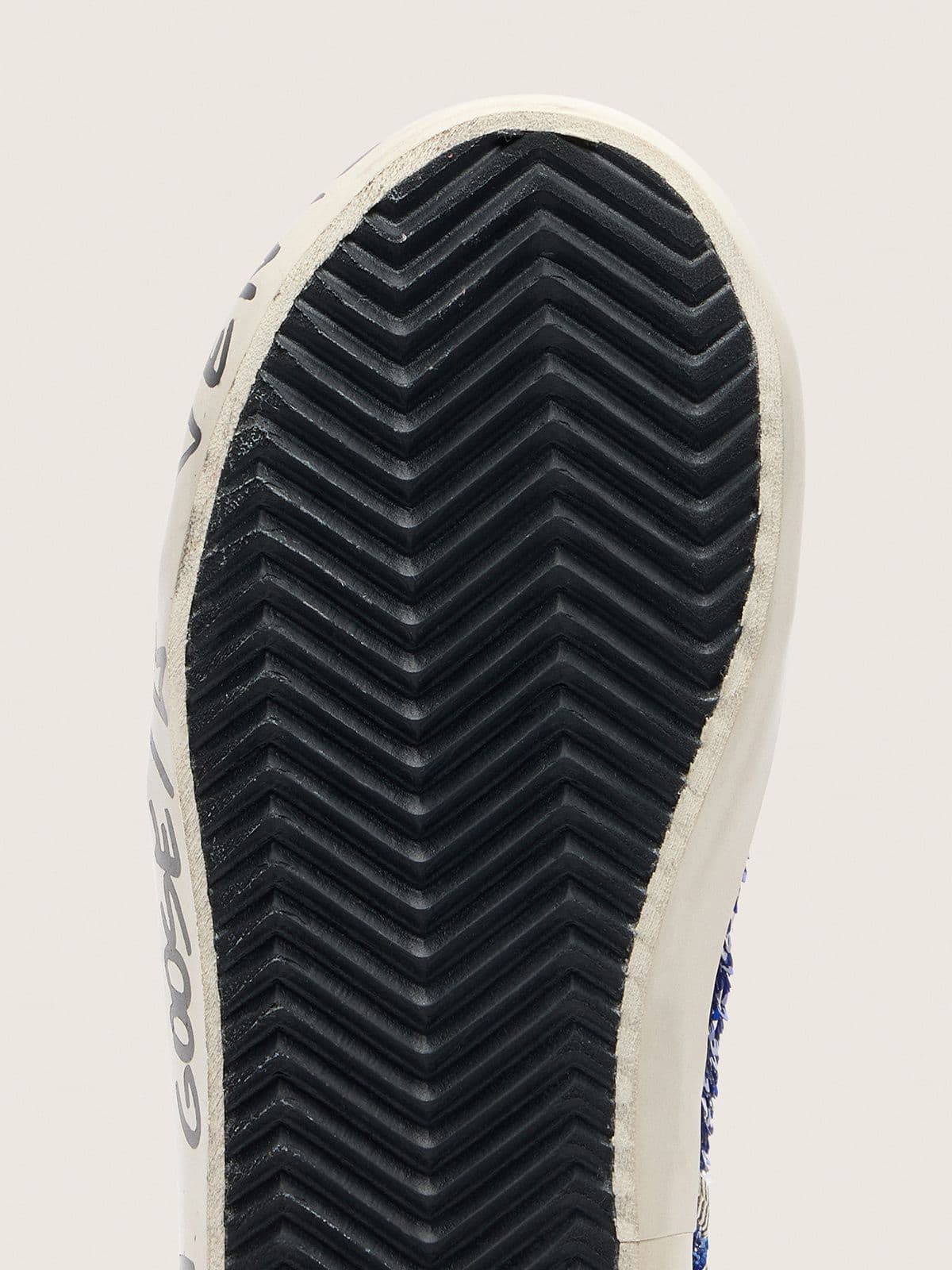 Golden Goose - Francy Penstar Young aus blauen Pailletten mit wei&szlig;em Suedestern in 