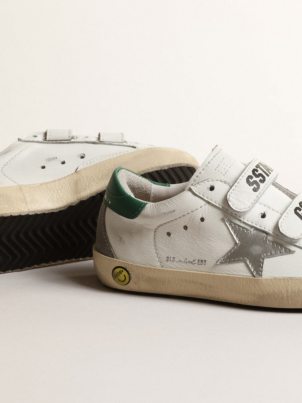 Golden Goose - Old School Young with metallic leather star and green heel tab in 