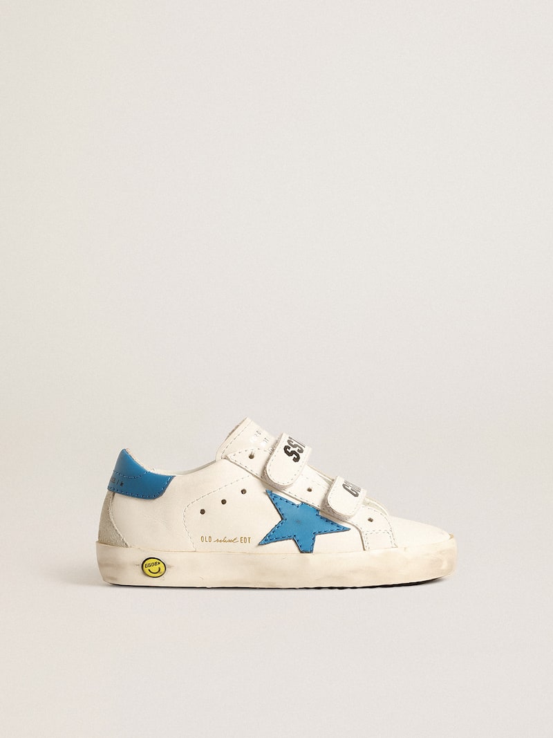 Old School Young in pelle con stella e talloncino azzurro