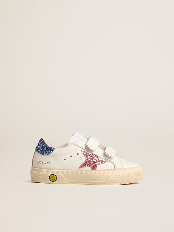 Golden Goose - Young May School in leather with glitter star and heel tab in 