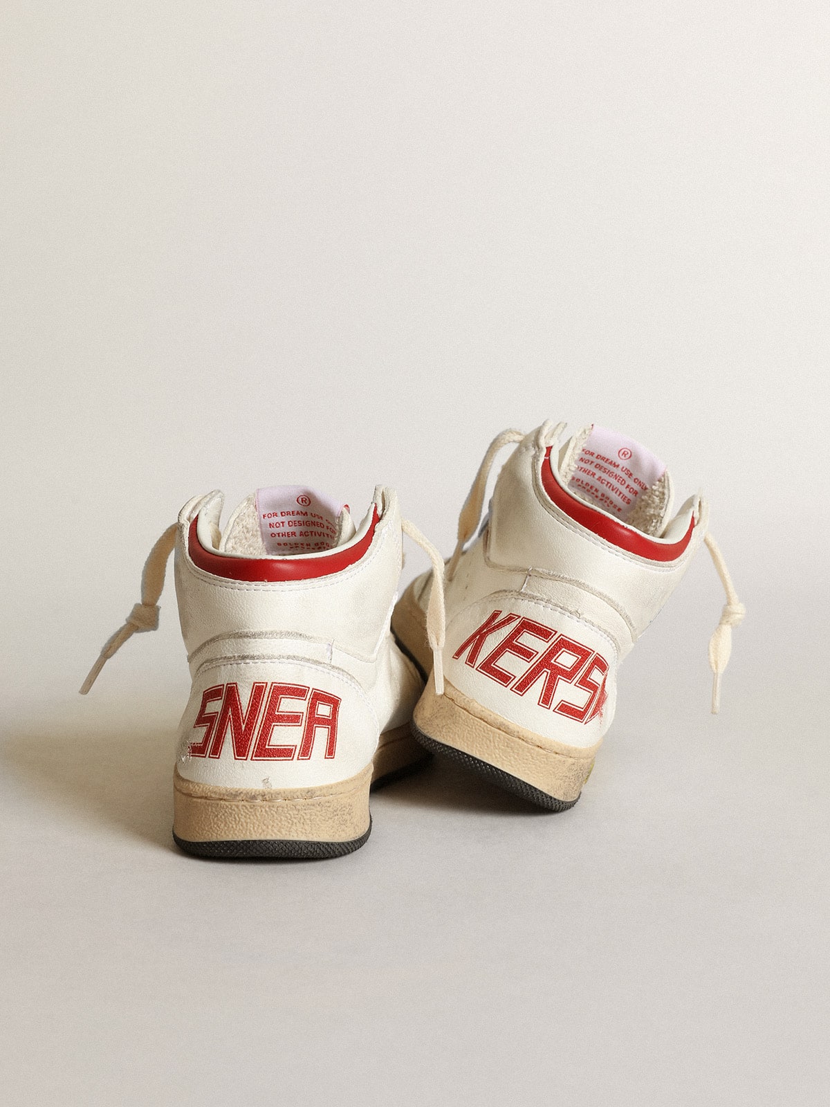 Golden Goose - Young Sky-Star in white nappa with red star and heel tab in 