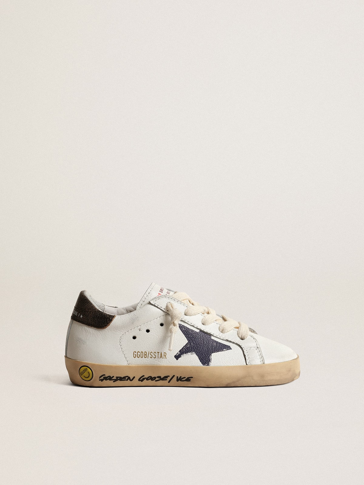 Golden Goose - Super-Star Young in nappa con stella stampata e talloncino nero in 