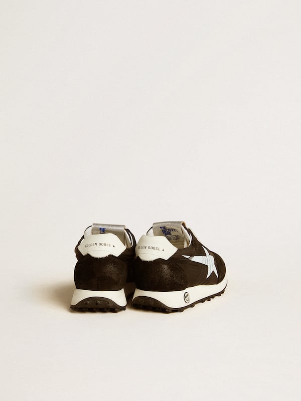 Golden Goose - Young Marathon in black nylon with printed star and leather heel tab in 