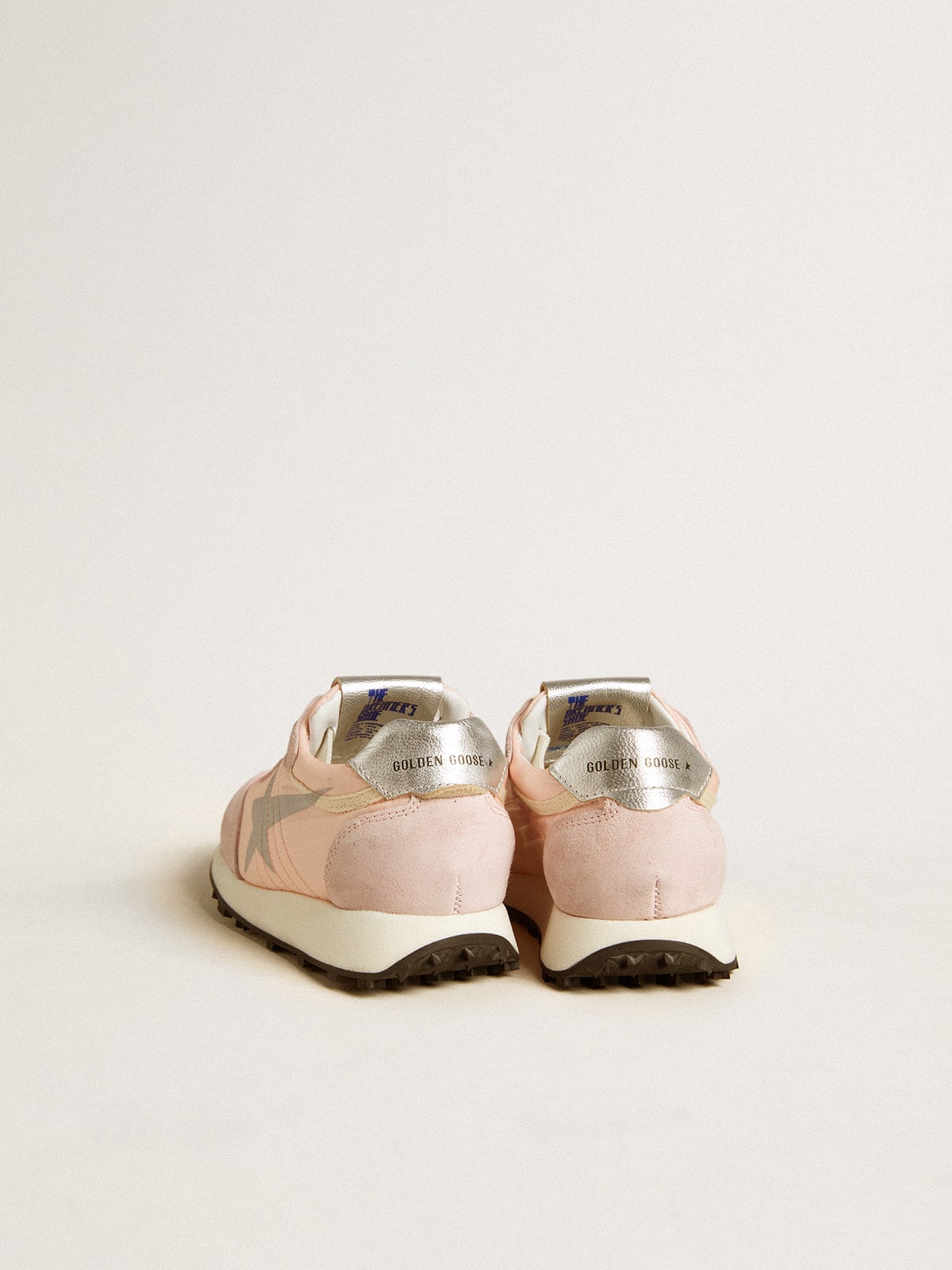 Golden Goose - Young Marathon in pink nylon with printed star and leather heel tab in 