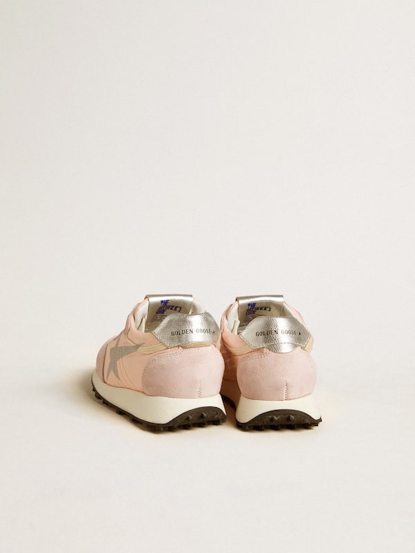Golden Goose - Young Marathon in pink nylon with printed star and leather heel tab in 