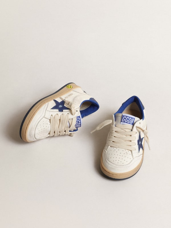 Golden Goose - Ball Star Young with blue metallic leather star and heel tab in 