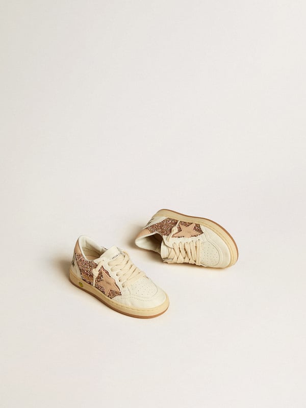 Golden Goose - Ball Star Young in glitter and nappa with leather star and heel tab in 