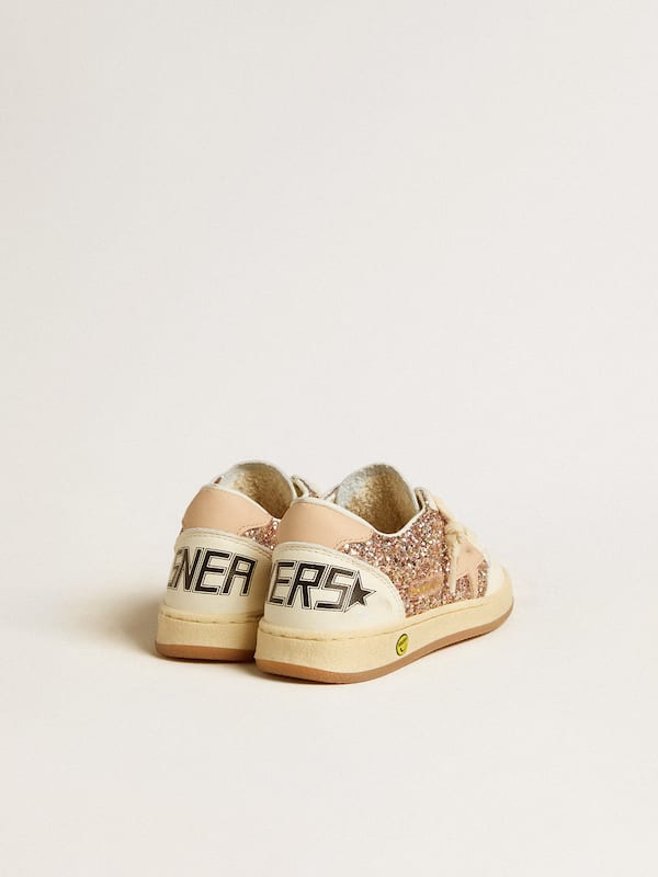 Golden Goose - Ball Star Young in glitter and nappa with leather star and heel tab in 