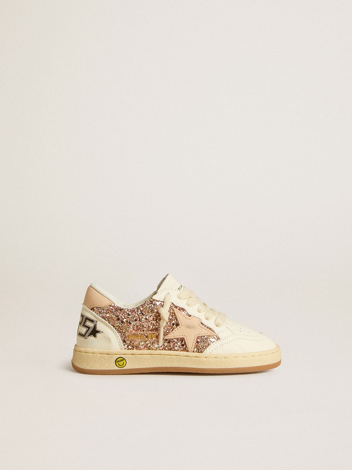 Golden Goose - Ball Star ヤング グリッター＆ナッパレザー レザースター＆ヒールタブ in 