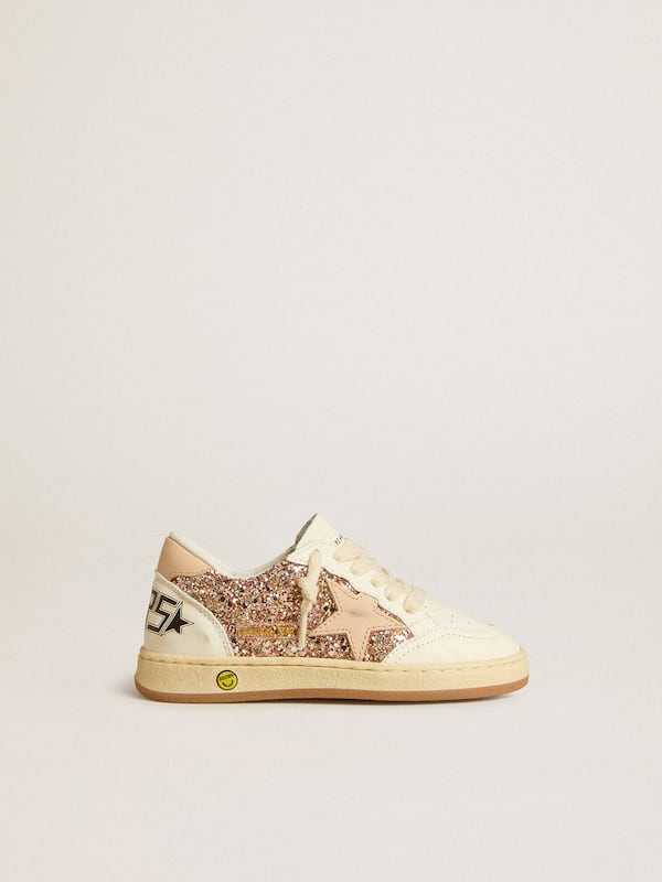 Golden Goose - Ball Star Young in glitter and nappa with leather star and heel tab in 