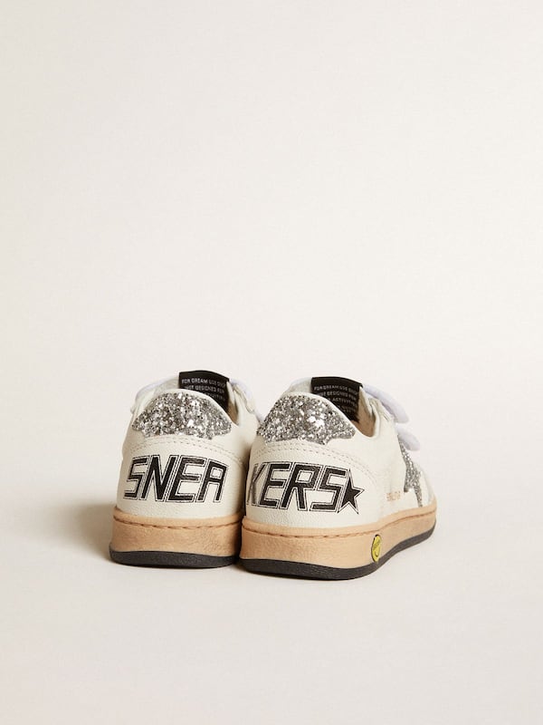 Golden Goose - Young Ball Star in nappa with silver glitter star and heel tab in 