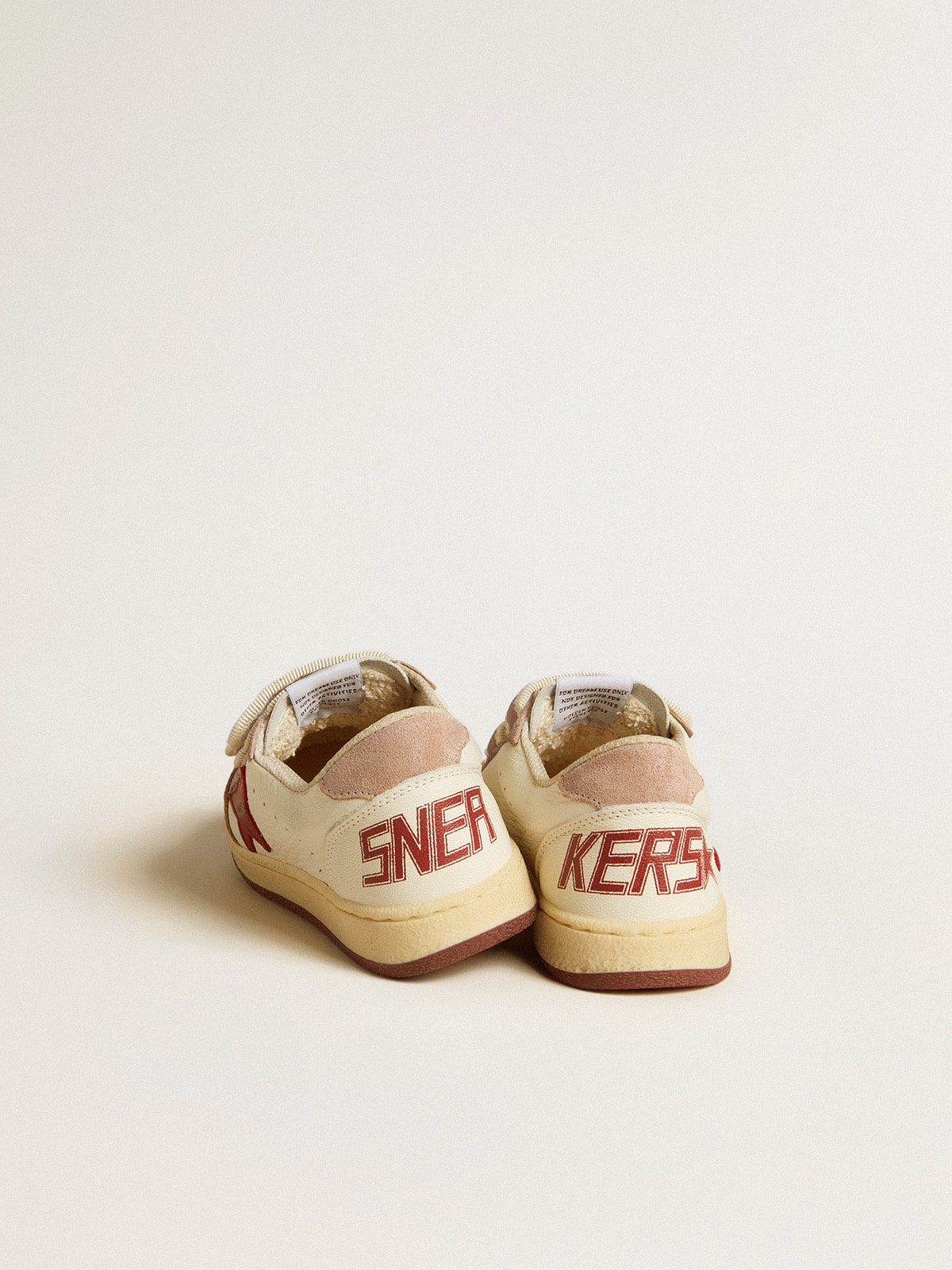 Golden Goose - Ball Star Young in nappa con stella in nappa e talloncino in suede rosa in 