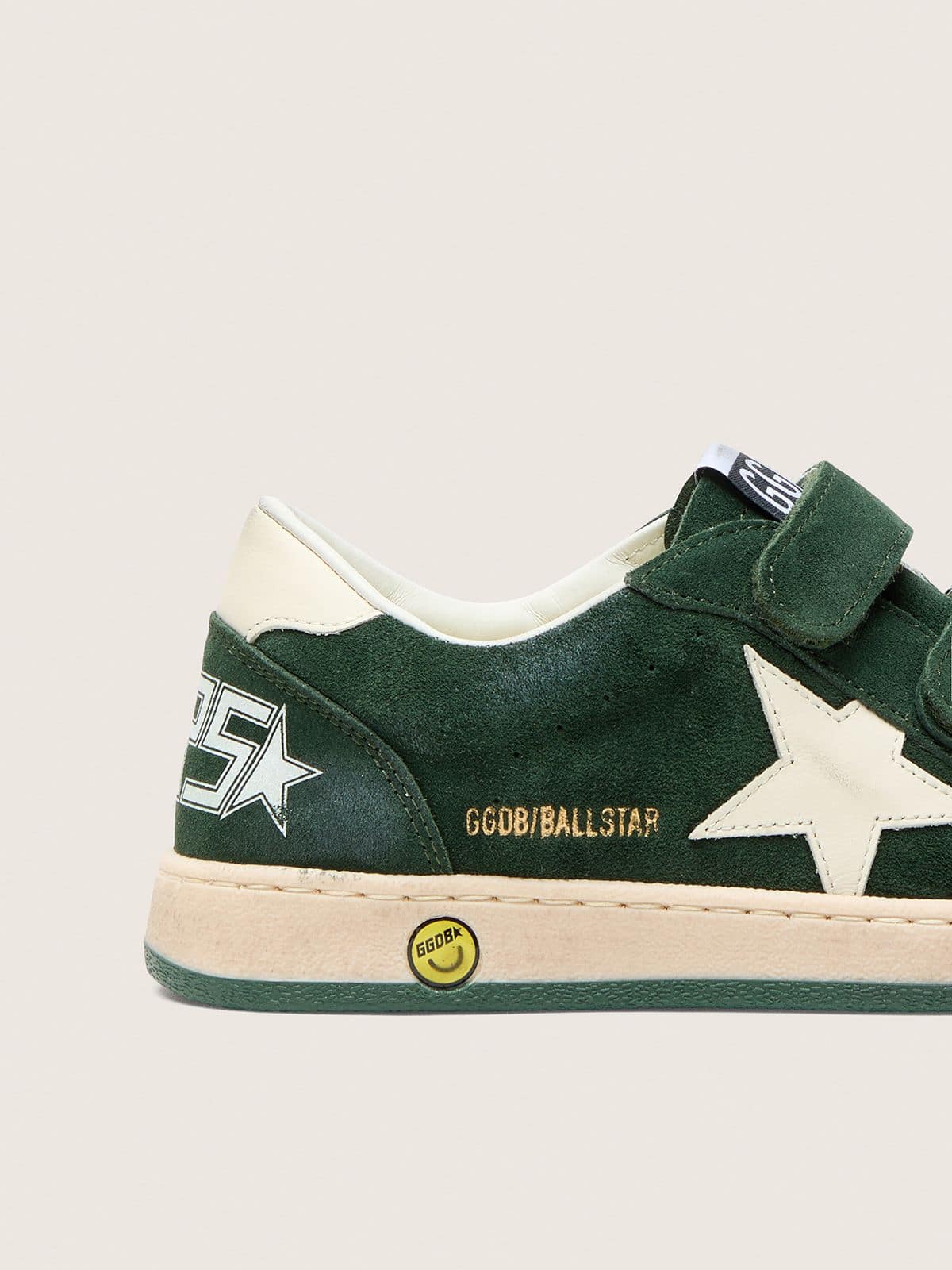 Golden Goose - Ball Star ヤング スエード（フォレストグリーン） レザースター＆ヒールタブ（クリーム） in 