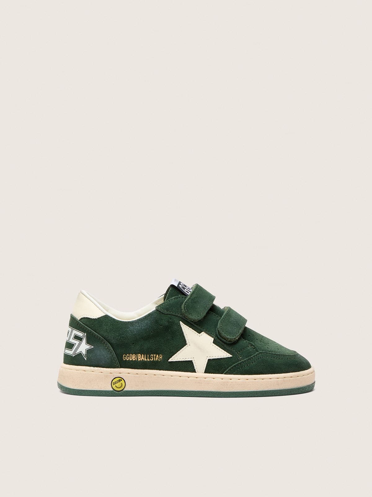 Golden Goose - Ball Star ヤング スエード（フォレストグリーン） レザースター＆ヒールタブ（クリーム） in 