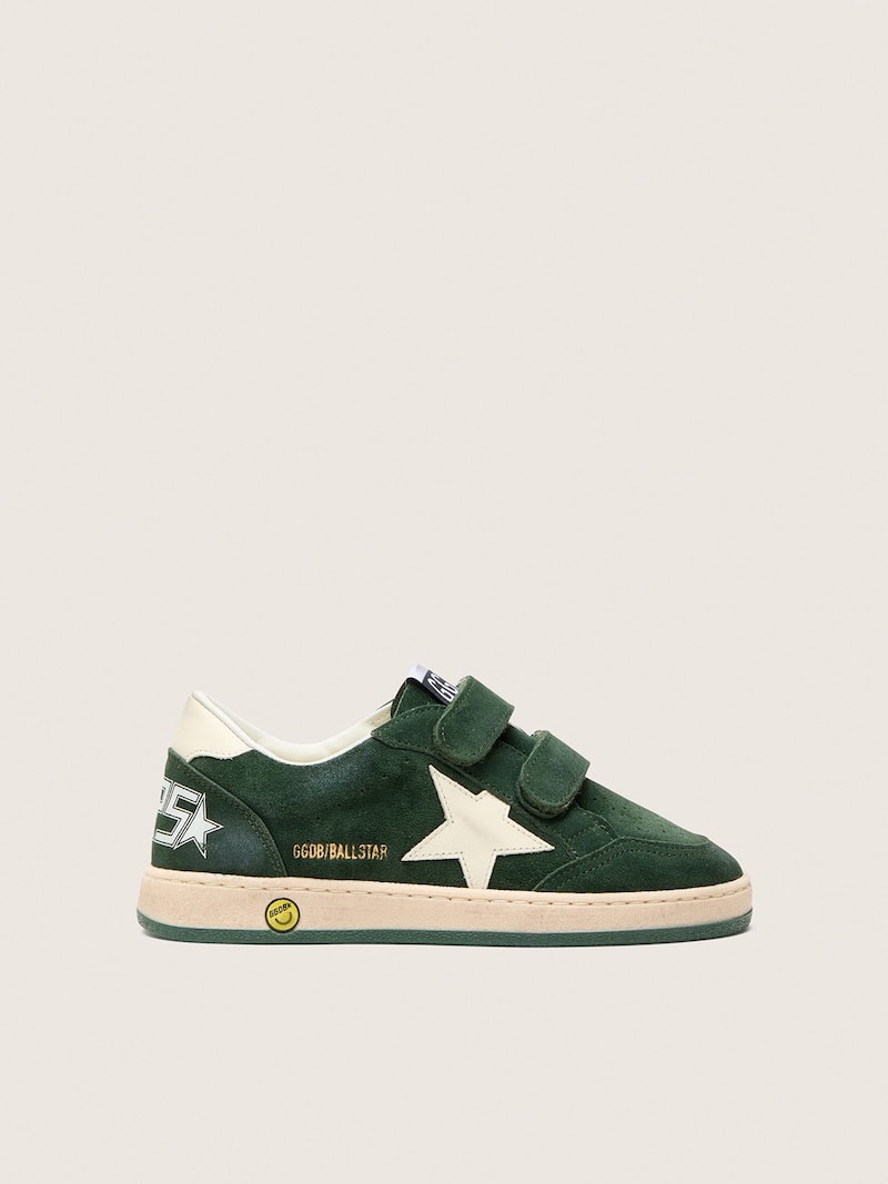 Ball Star ヤング スエード（フォレストグリーン） レザースター＆ヒールタブ（クリーム）