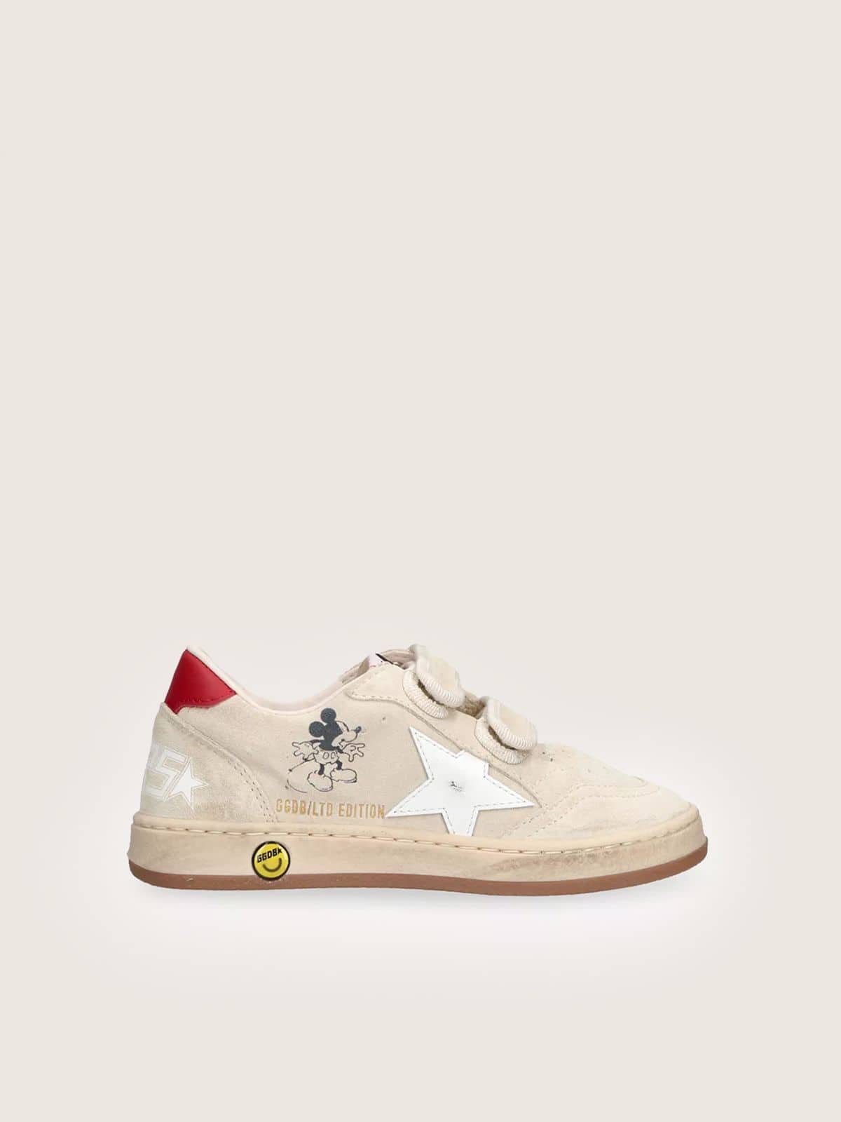 Golden Goose Disney | Golden Goose Ball Star young in suede grigio con stella bianca Sneakers (4-10 anni) grey kids