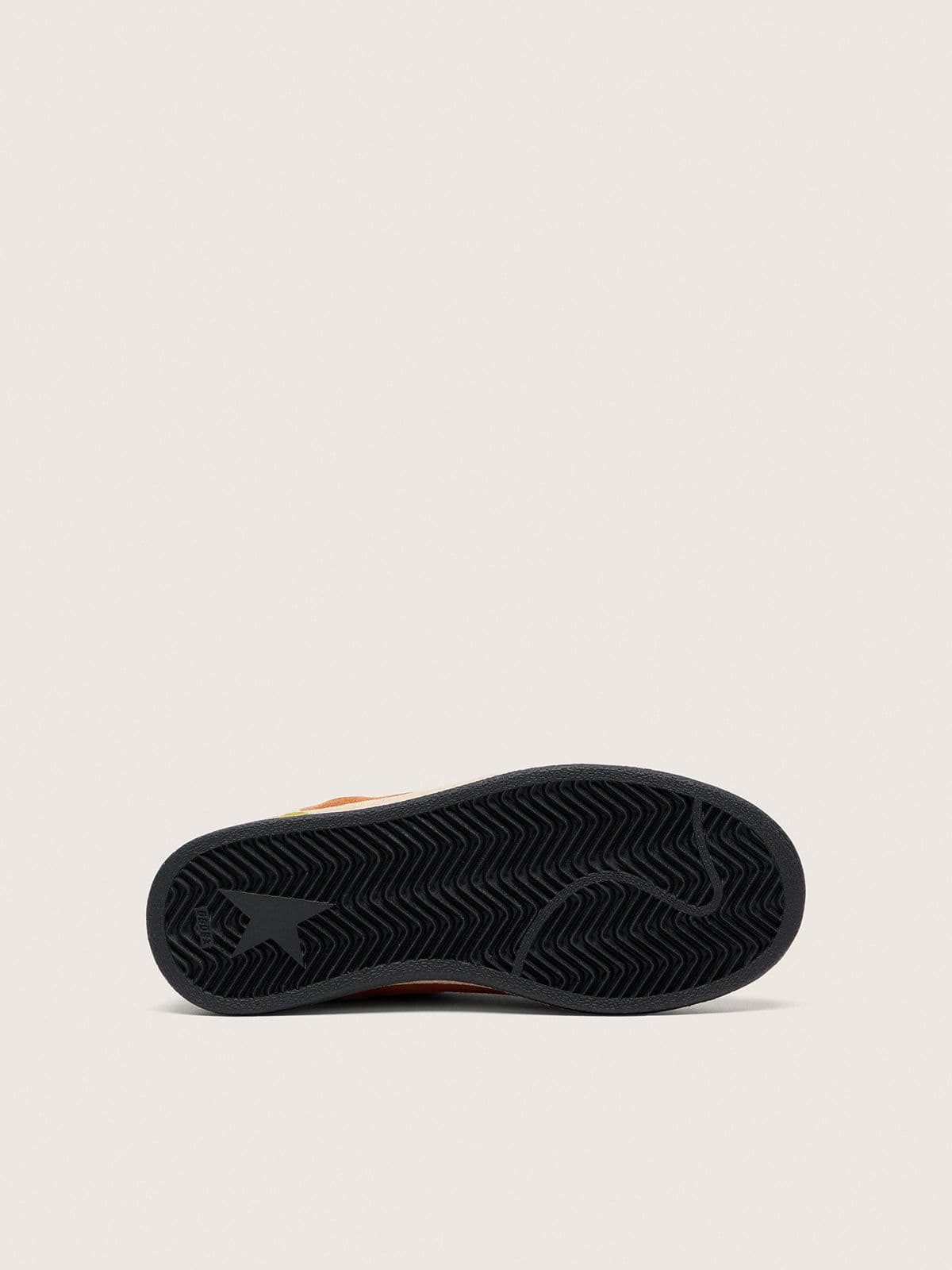 Golden Goose - Young Ball Star in brick-red suede and cream leather with black leather star in 