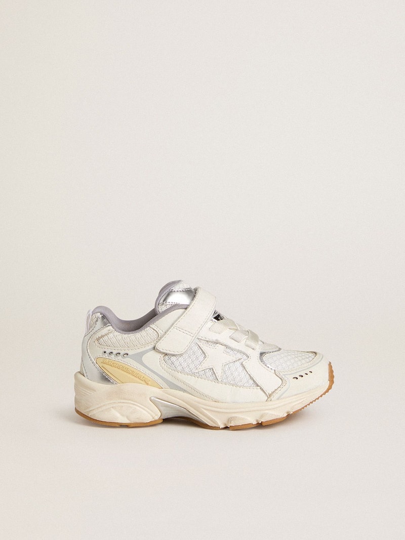 Lightstar Young in pelle e mesh bianchi e stella in pelle bianca