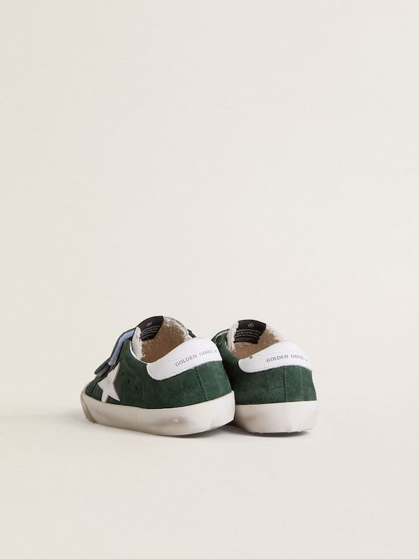 Golden Goose - Old School Young in green suede with white leather star and heel tab in 