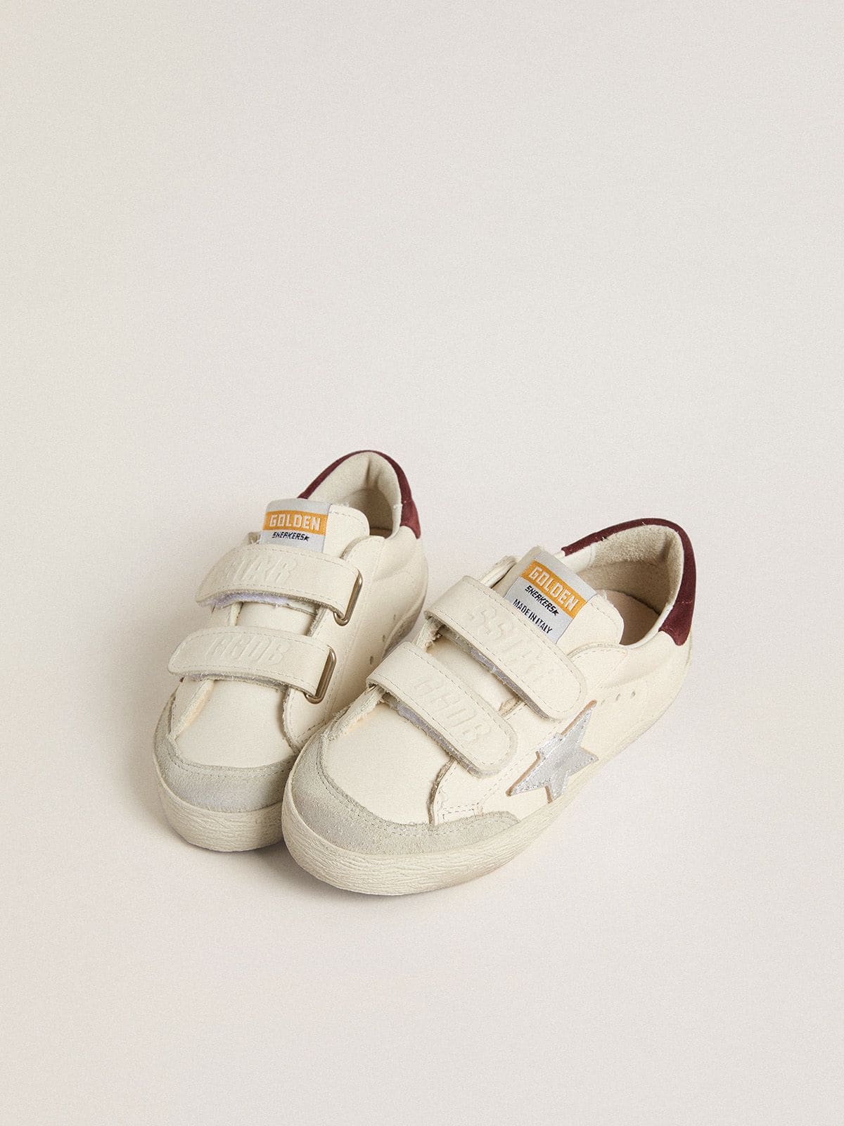 Golden Goose - Young Old School with silver metallic leather star and purple suede heel tab in 