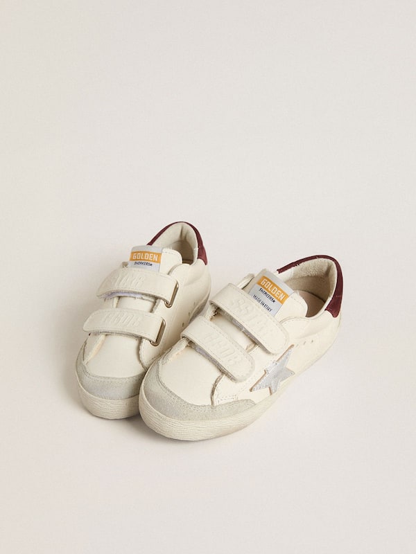 Golden Goose - Young Old School with silver metallic leather star and purple suede heel tab in 