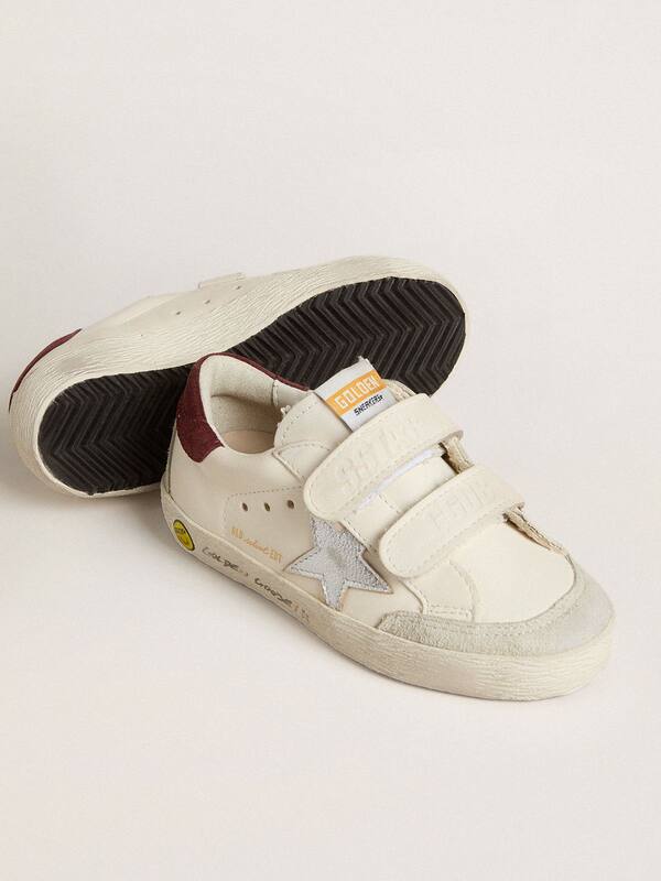 Golden Goose - Young Old School with silver metallic leather star and purple suede heel tab in 