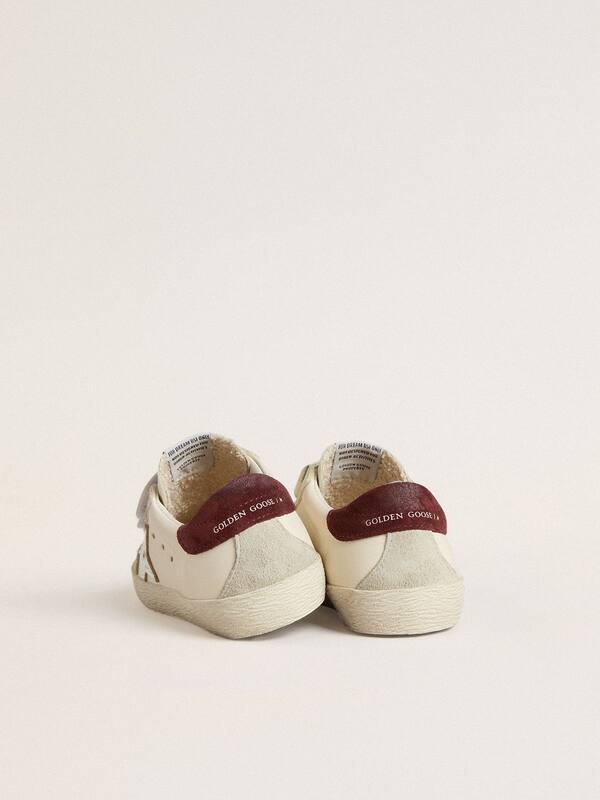 Golden Goose - Young Old School with silver metallic leather star and purple suede heel tab in 